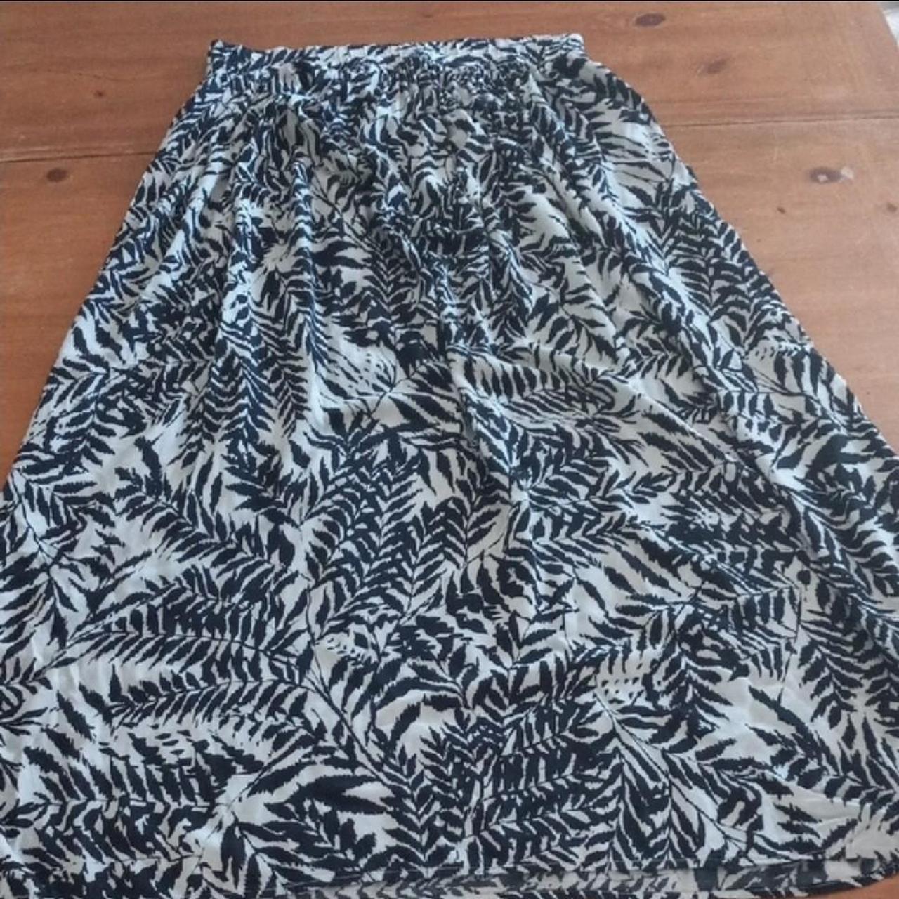 LOFT Outlet Womens XL Navy Blue Elastic Waist High Side Slit Maxi Skirt Casual - View 8
