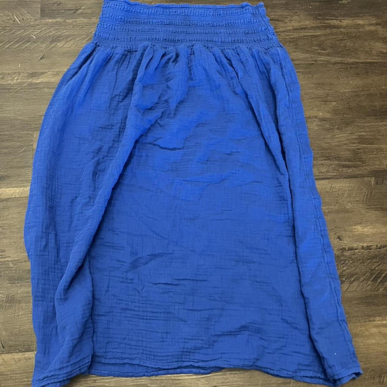 LOFT Outlet Womens XL Navy Blue Elastic Waist High Side Slit Maxi Skirt Casual - View 11