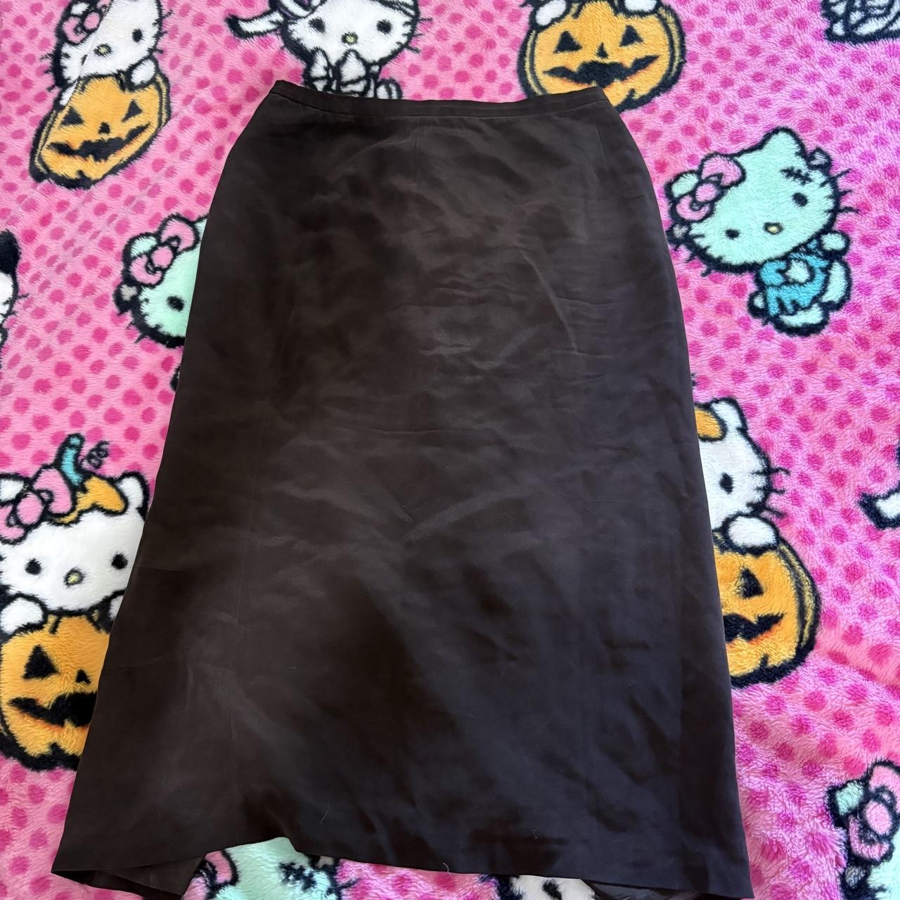 Spiegel Women 12 Dark Gray 100% Silk Paneled A-Line Midi Skirt Lined D7354 - View 7