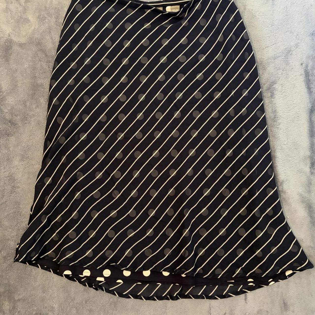 Spiegel Women 12 Dark Gray 100% Silk Paneled A-Line Midi Skirt Lined D7354 - View 16