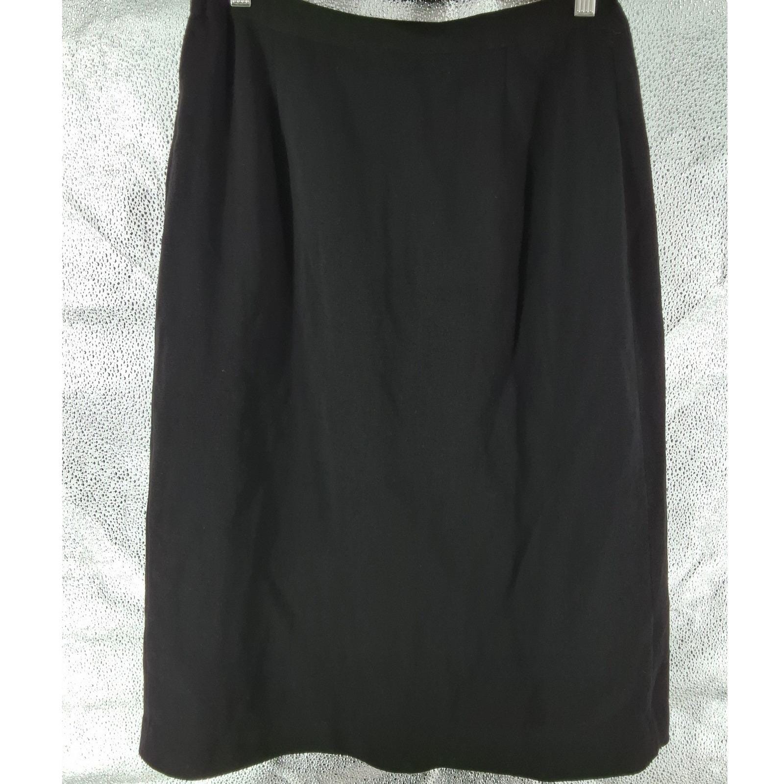 Vintage Marchesa di Gresy I Magnin Black Wool Pencil Skirt Made in Italy Sz 18 - View 3