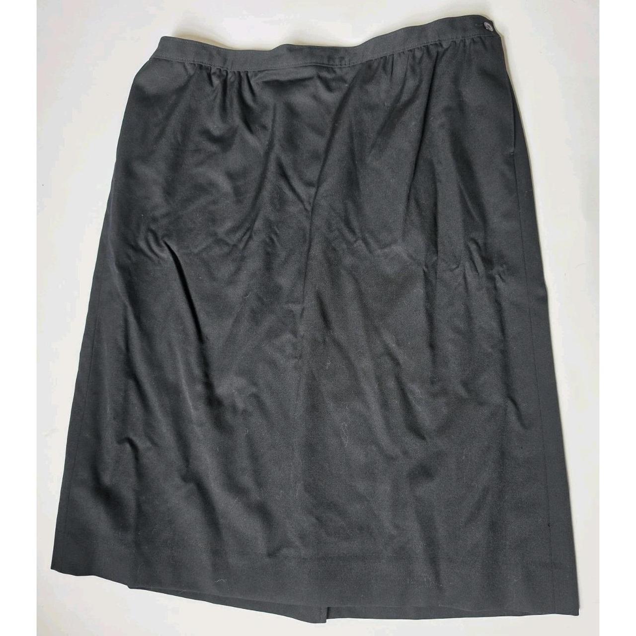 Vintage Marchesa di Gresy I Magnin Black Wool Pencil Skirt Made in Italy Sz 18 - View 5