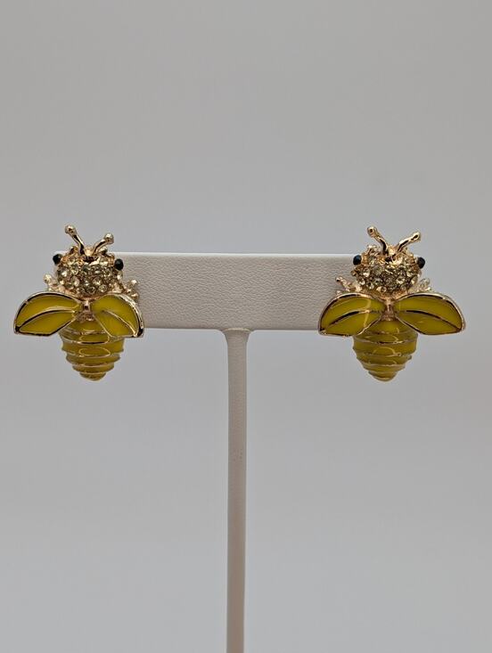 Vintage Gold Tone Faux Pearl Teardrop Earrings Wave Dangle Bridal‎ Post 1.25" - View 10