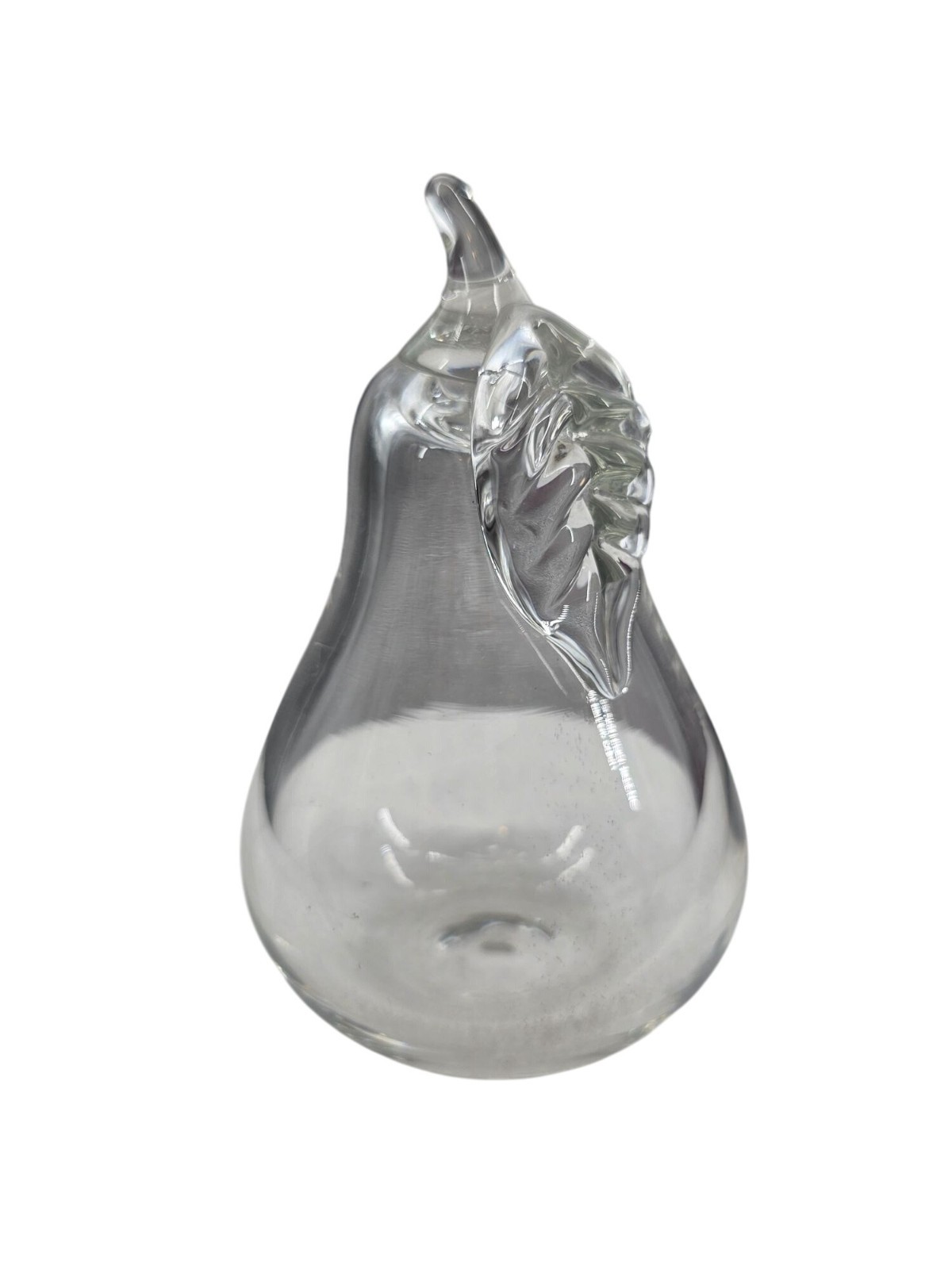 Princess House Blown Glass Pear Figurine Paperweight 3 Inch Clear Fruit‎ Decor