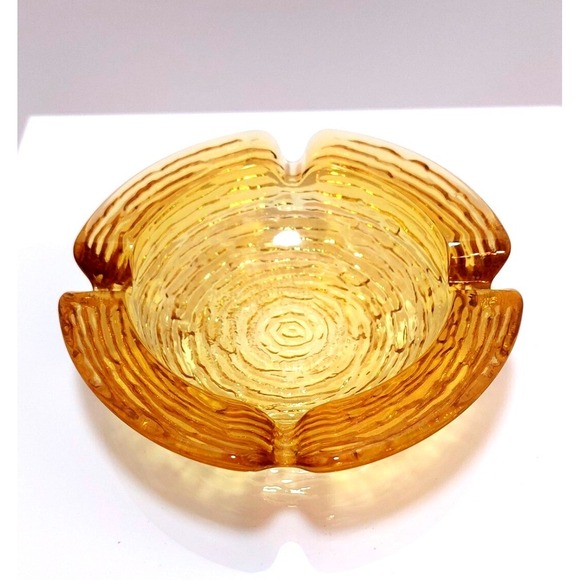 Vintage Anchor Hocking Avocado Green Starburst Ruffled Glass Bowl 4.5" - View 15