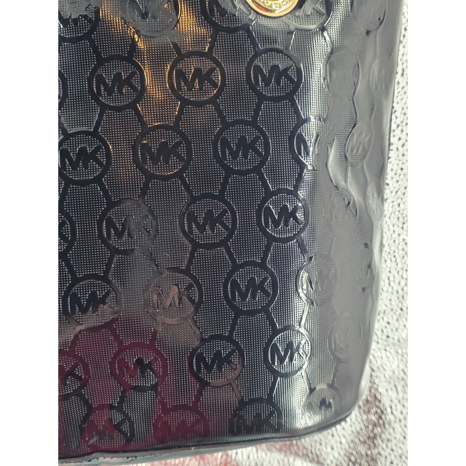 Michael Kors MK Black Patent Leather Tote Shoulder Bag Medium EUC!‎ - View 32