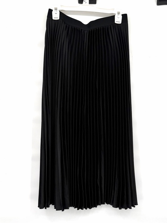 Black Paneled Midi Skirt Satin Trim V-Yoke Pockets Plus Size 56 / 22W Formal - View 12