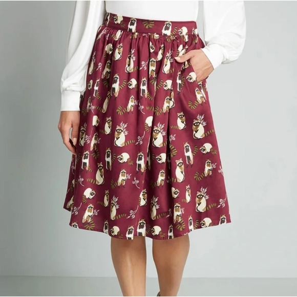 Black Paneled Midi Skirt Satin Trim V-Yoke Pockets Plus Size 56 / 22W Formal - View 17