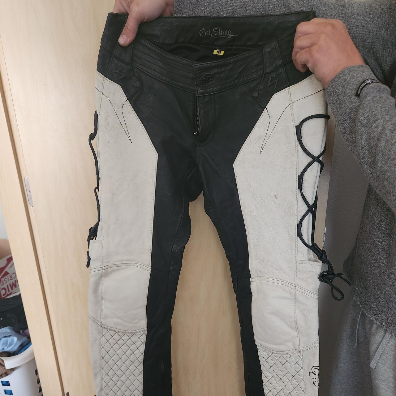 Unik 770 Mens Leather Motorcycle Overpants Full Zip Biker Pants 32x34 - View 15