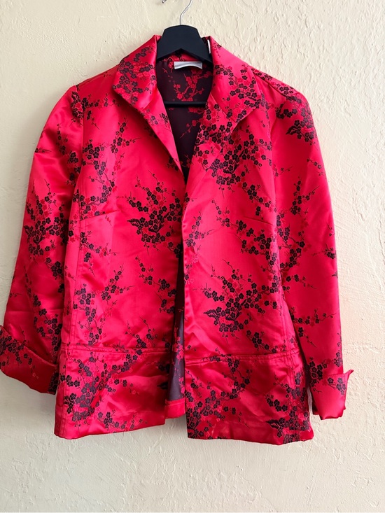 Vintage Drapers & Damons Silk Sequin Beaded Floral Evening Jacket Black PXL - View 9