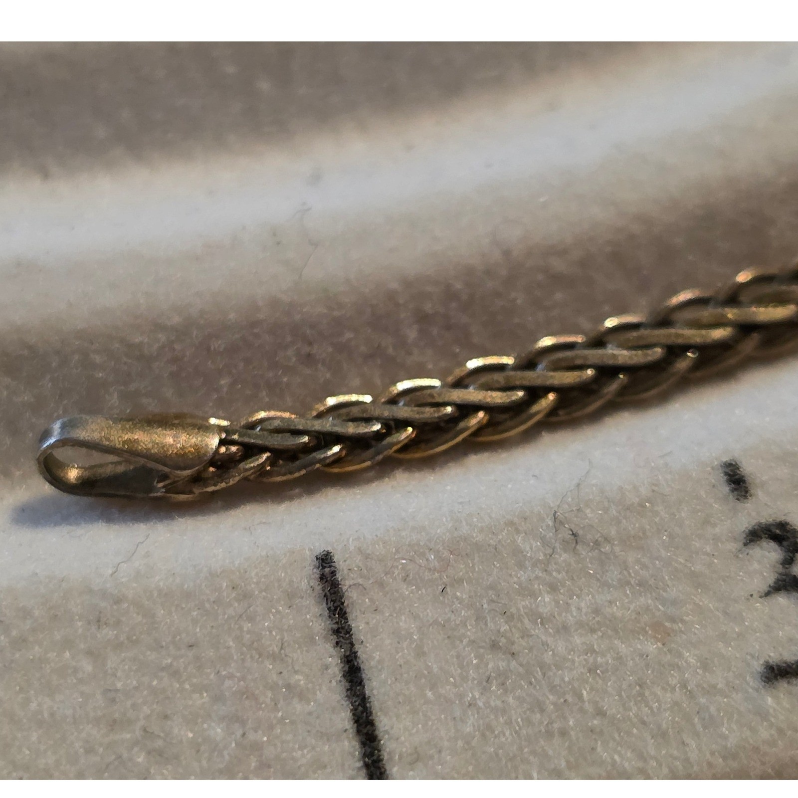 Italy 925 Sterling Silver‎ Gold Vermeil Wheat Chain Bracelet 7" 3.2g Minimalist - View 6