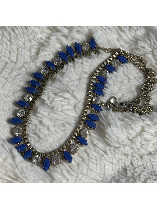 J. Crew Long Chain Faceted Rondelle Rhinestone Station Necklace Peach Fizz - View 21
