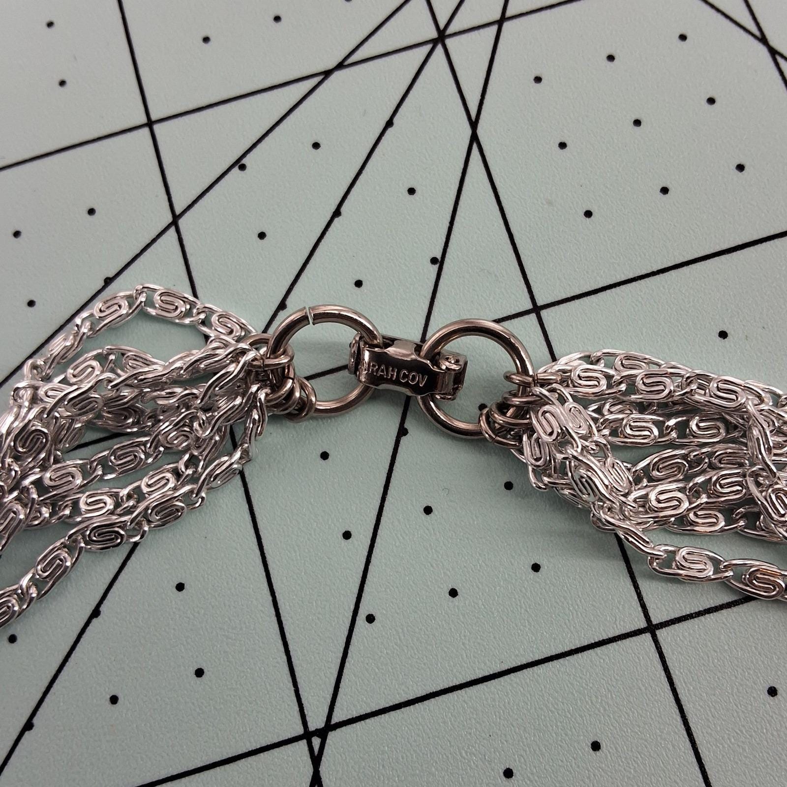 Sarah Coventry Silver Tone Multi Chain Necklace‎ & Earrings Set 20" - View 3