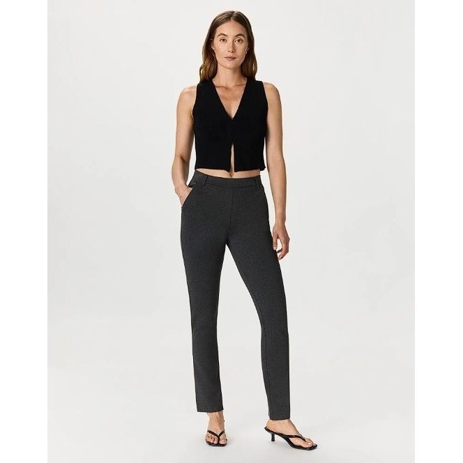 New Quince Ultra-Stretch Ponte Straight Leg Pant Charcoal XL - View 4