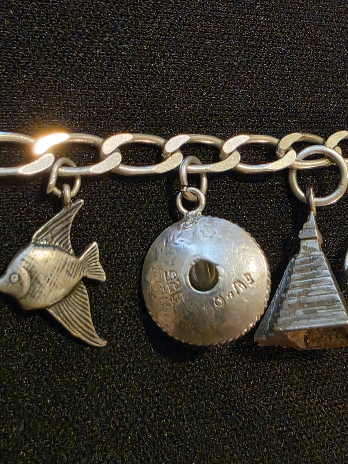 Sterling Silver Mexico Charm Bracelet With Ocean & Travel-Themed Charms - View 12