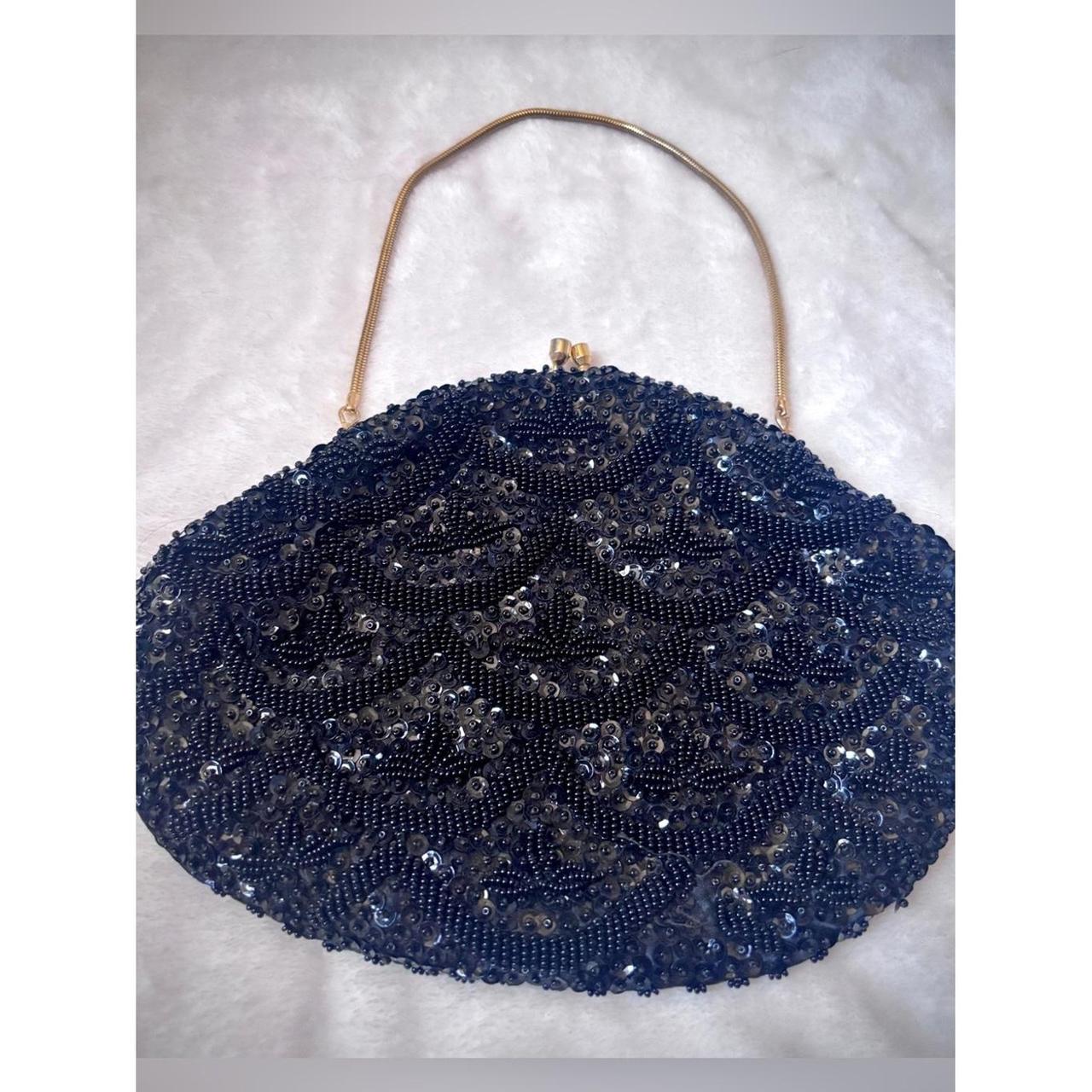 Vintage Beaded Evening Bag With Intricate Design & Chain Strap - View 24