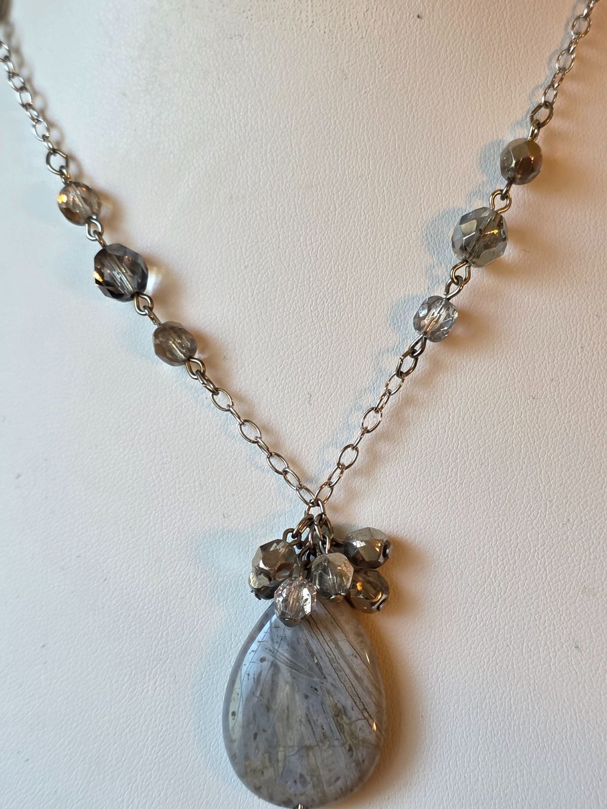 Alexis K. Silver-Tone Chain Necklace With Teardrop‎ Pendant - View 9