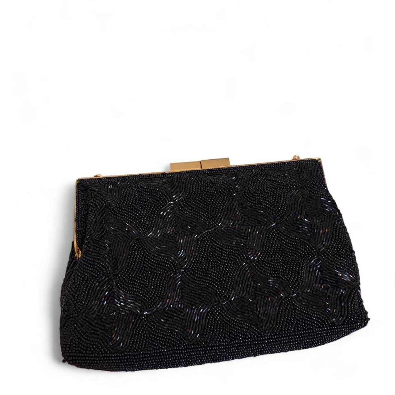 Vintage Beaded Evening Bag With Intricate Design & Chain Strap - View 9
