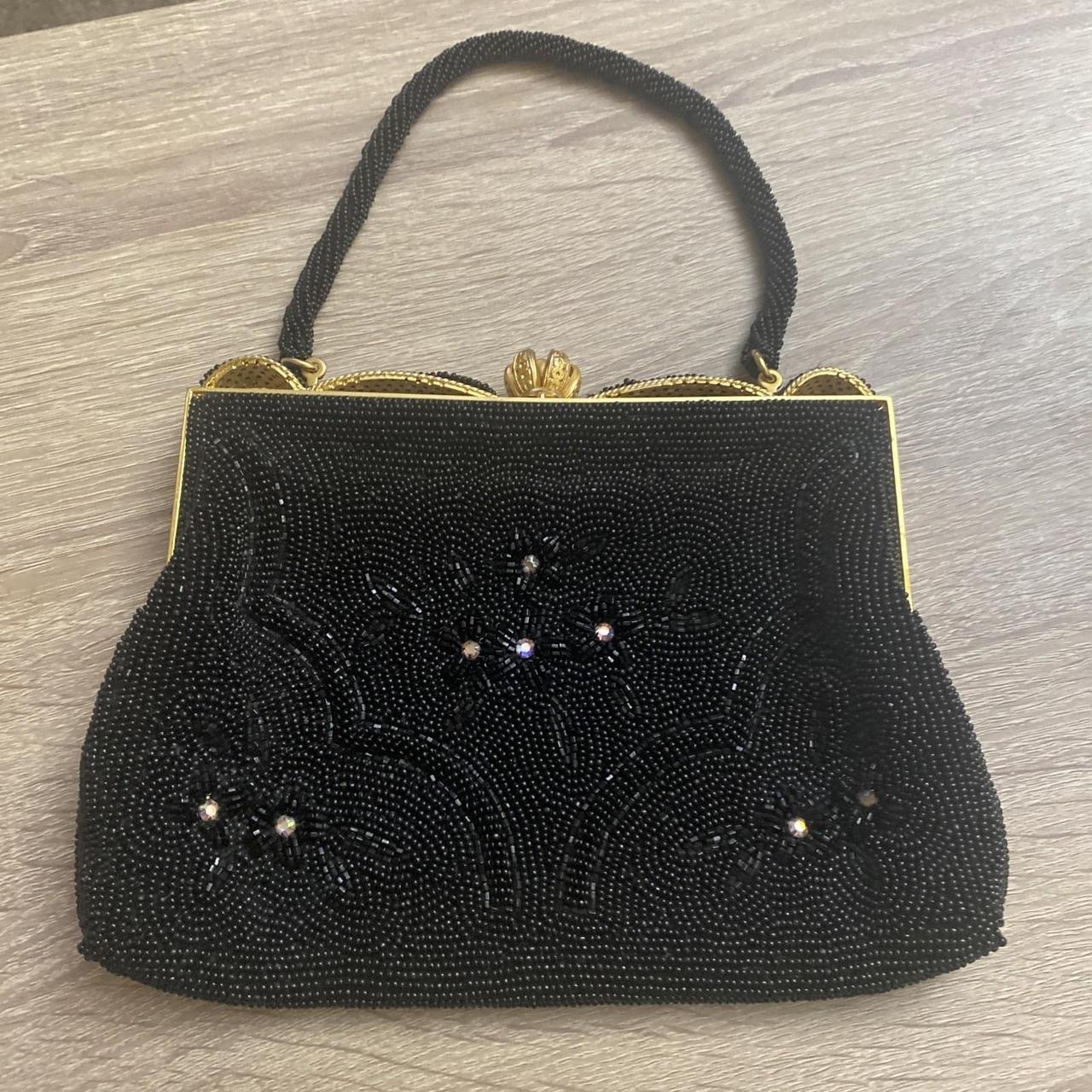 Vintage Beaded Evening Bag With Intricate Design & Chain Strap - View 21