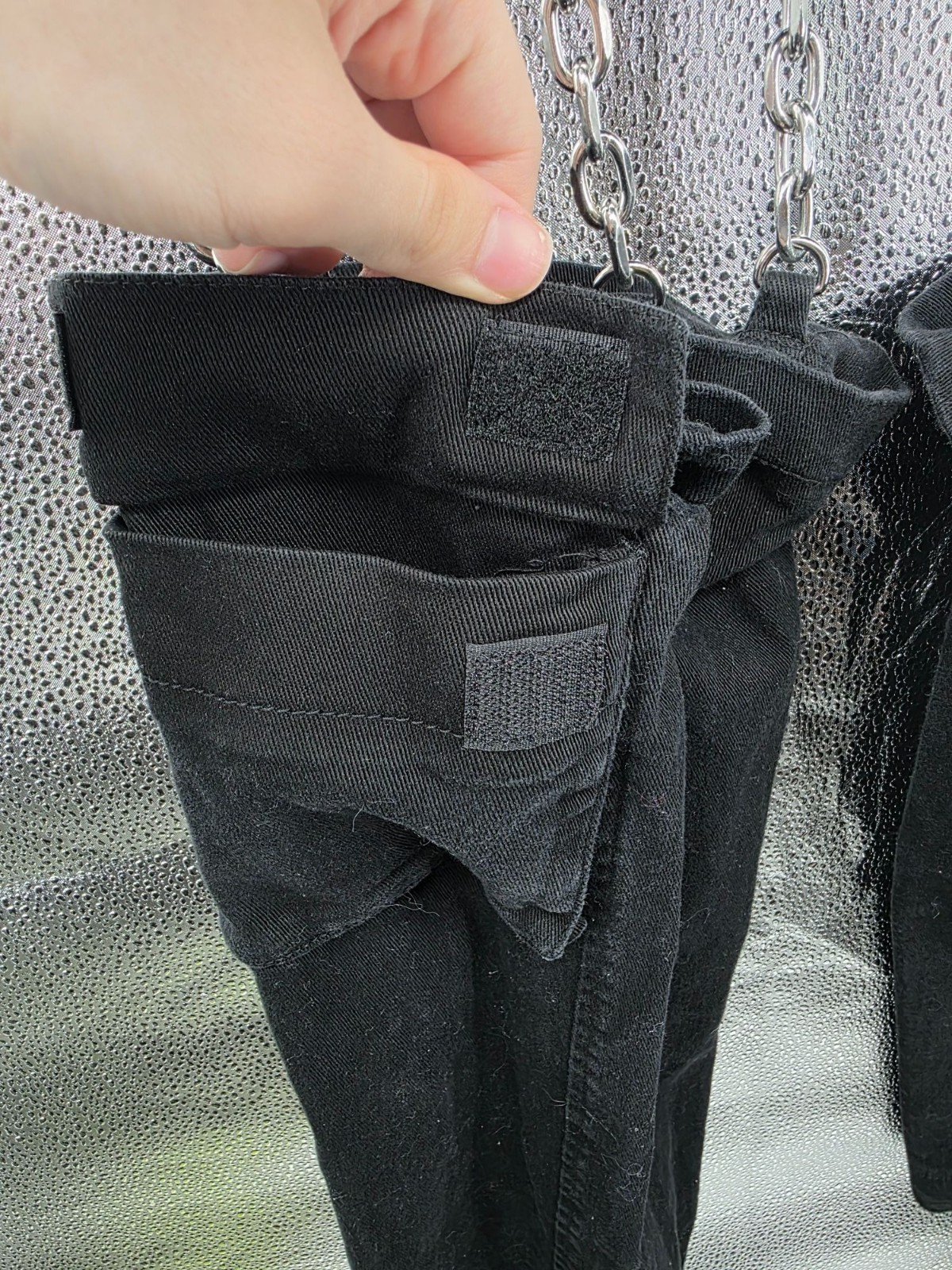 Black Chain-Linked Convertible Pants‎ With Cargo Pockets Size XXS - View 6