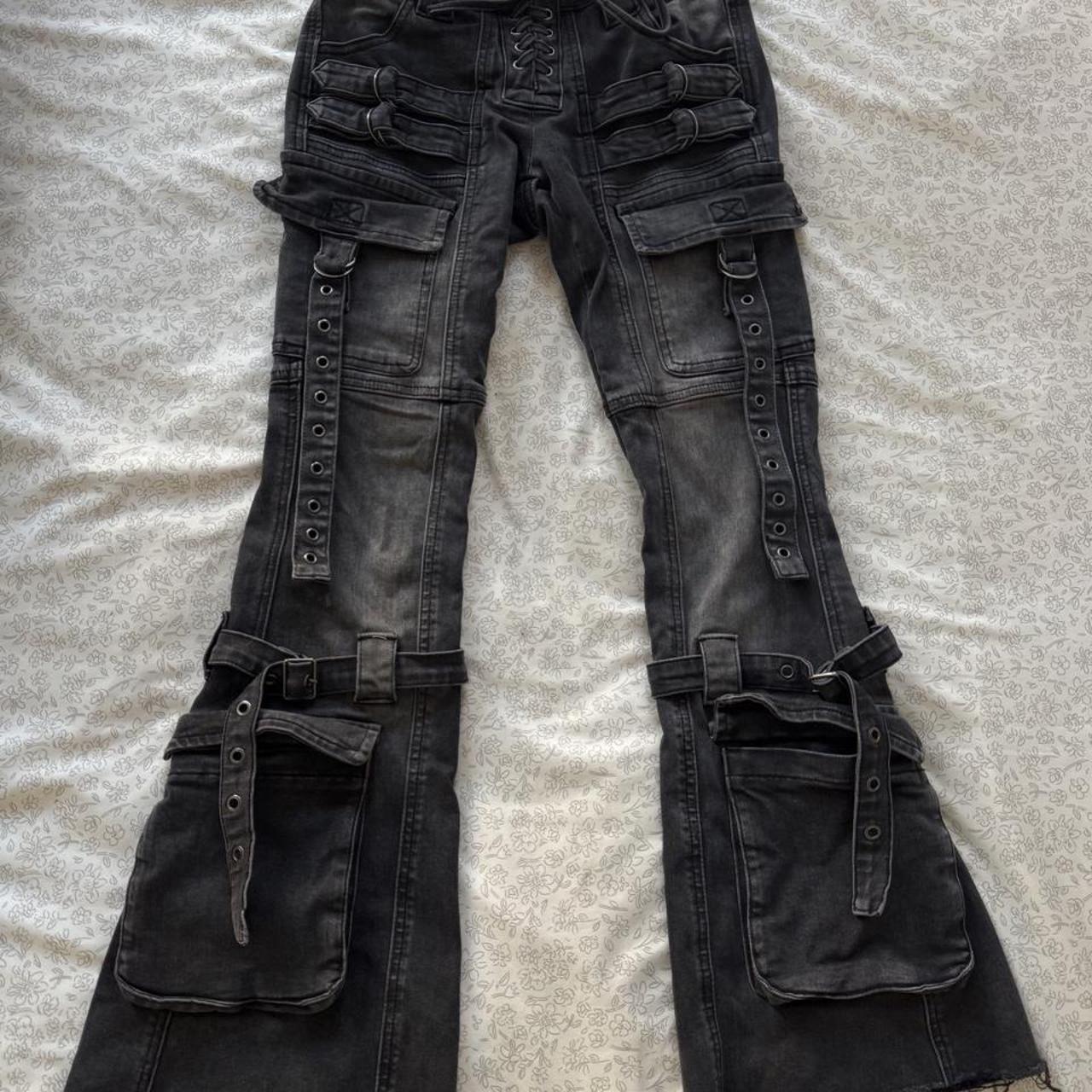 Black Chain-Linked Convertible Pants‎ With Cargo Pockets Size XXS - View 19