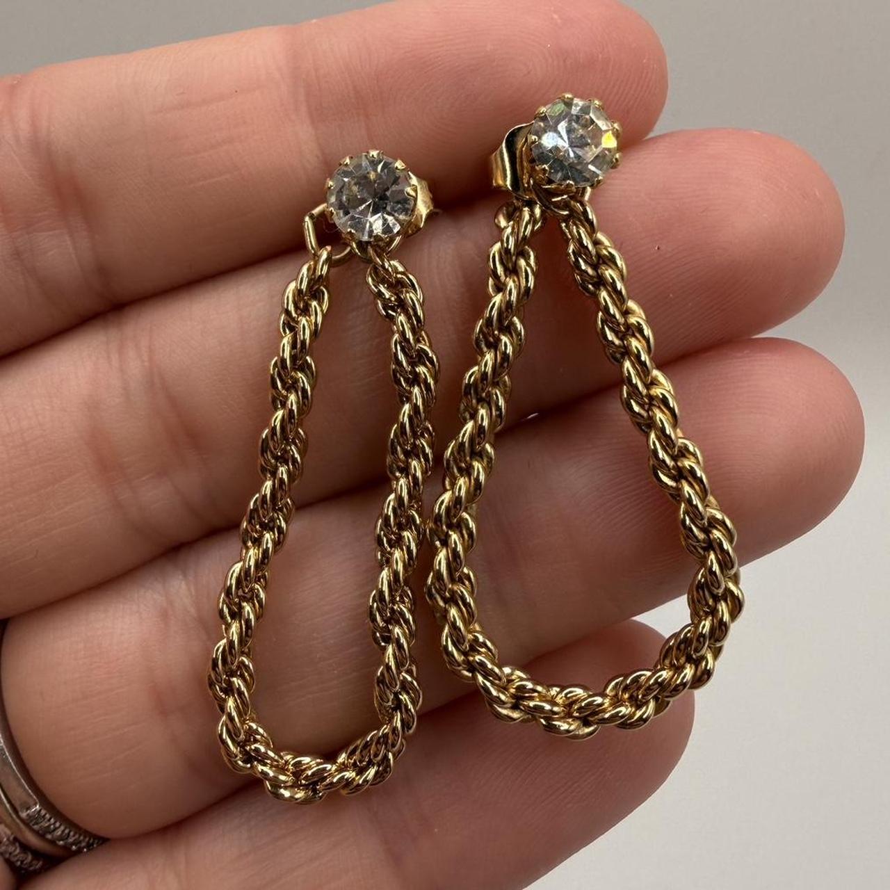 Gold & Silver Tone Park Row Pendant Necklace & Hoop Earrings Set Chain Length 18 - View 8