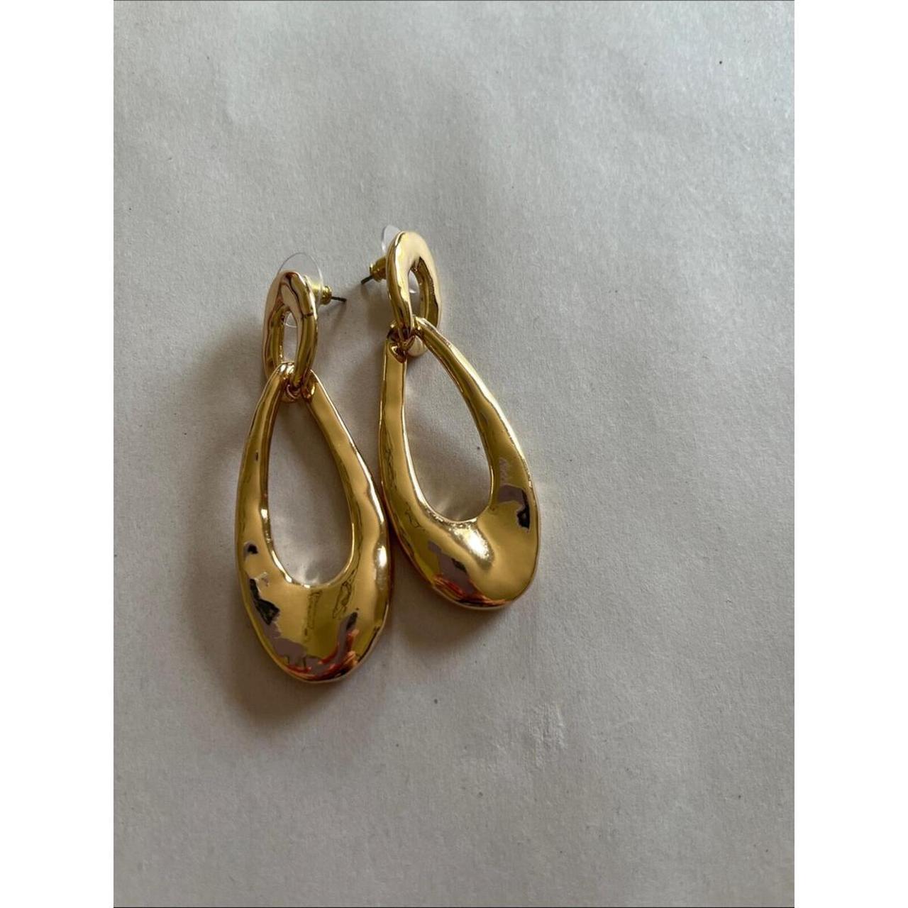 Gold & Silver Tone Park Row Pendant Necklace & Hoop Earrings Set Chain Length 18 - View 12