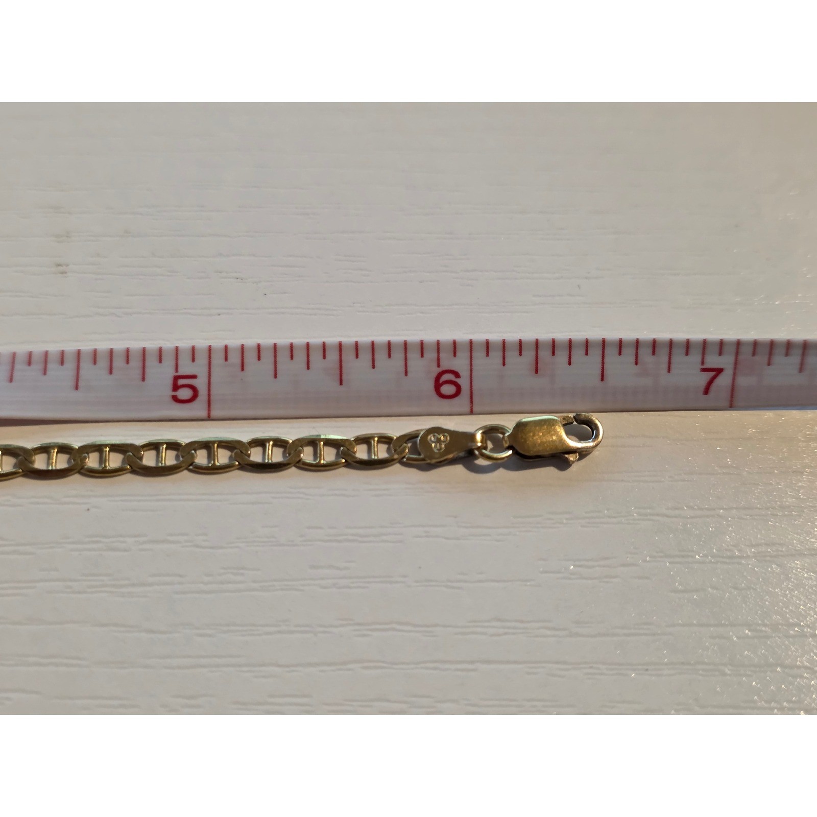 Italian Gold Vermeil 925 Sterling Silver Figaro Chain‎ Bracelet 6.5" 2.5g - View 3