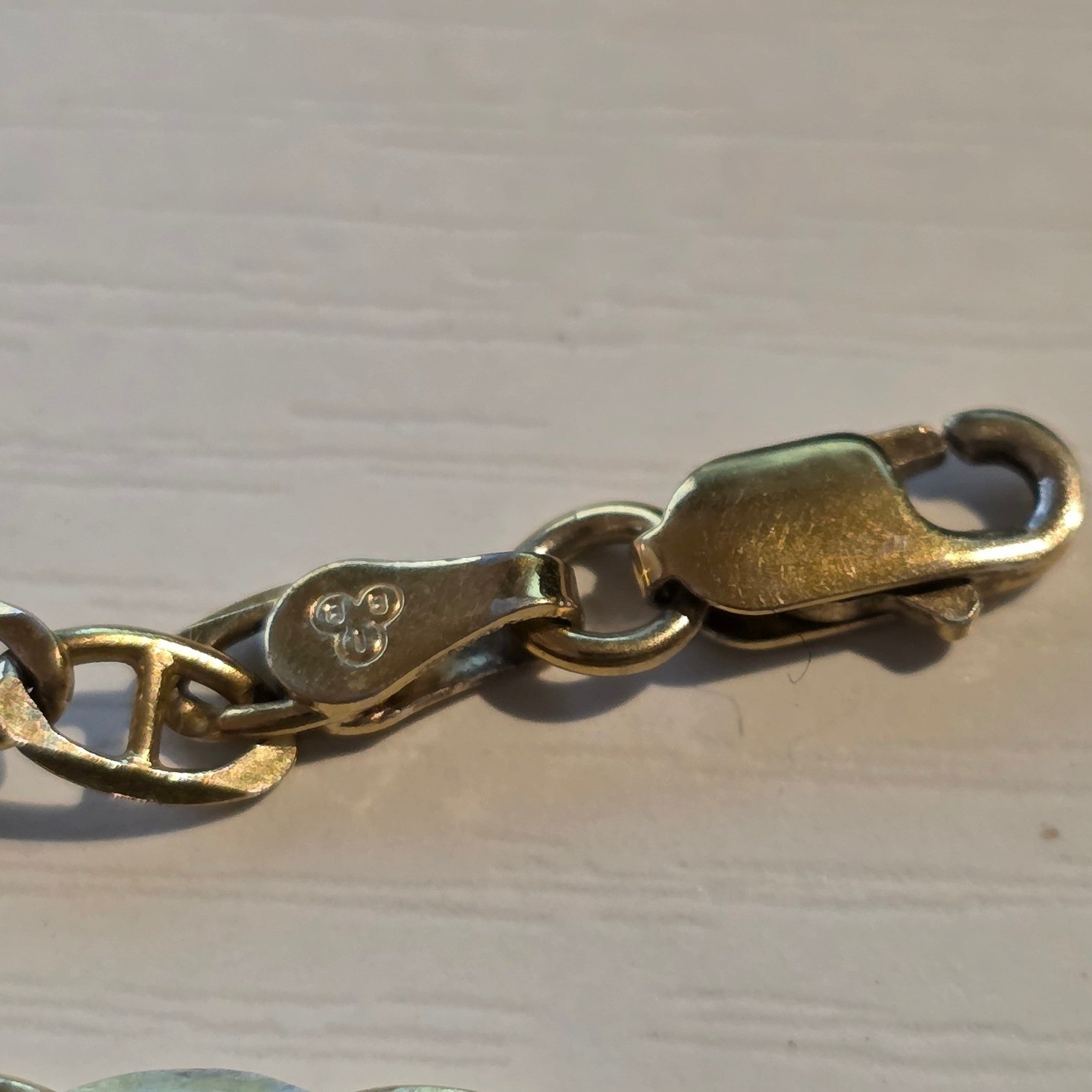 Italian Gold Vermeil 925 Sterling Silver Figaro Chain‎ Bracelet 6.5" 2.5g - View 6