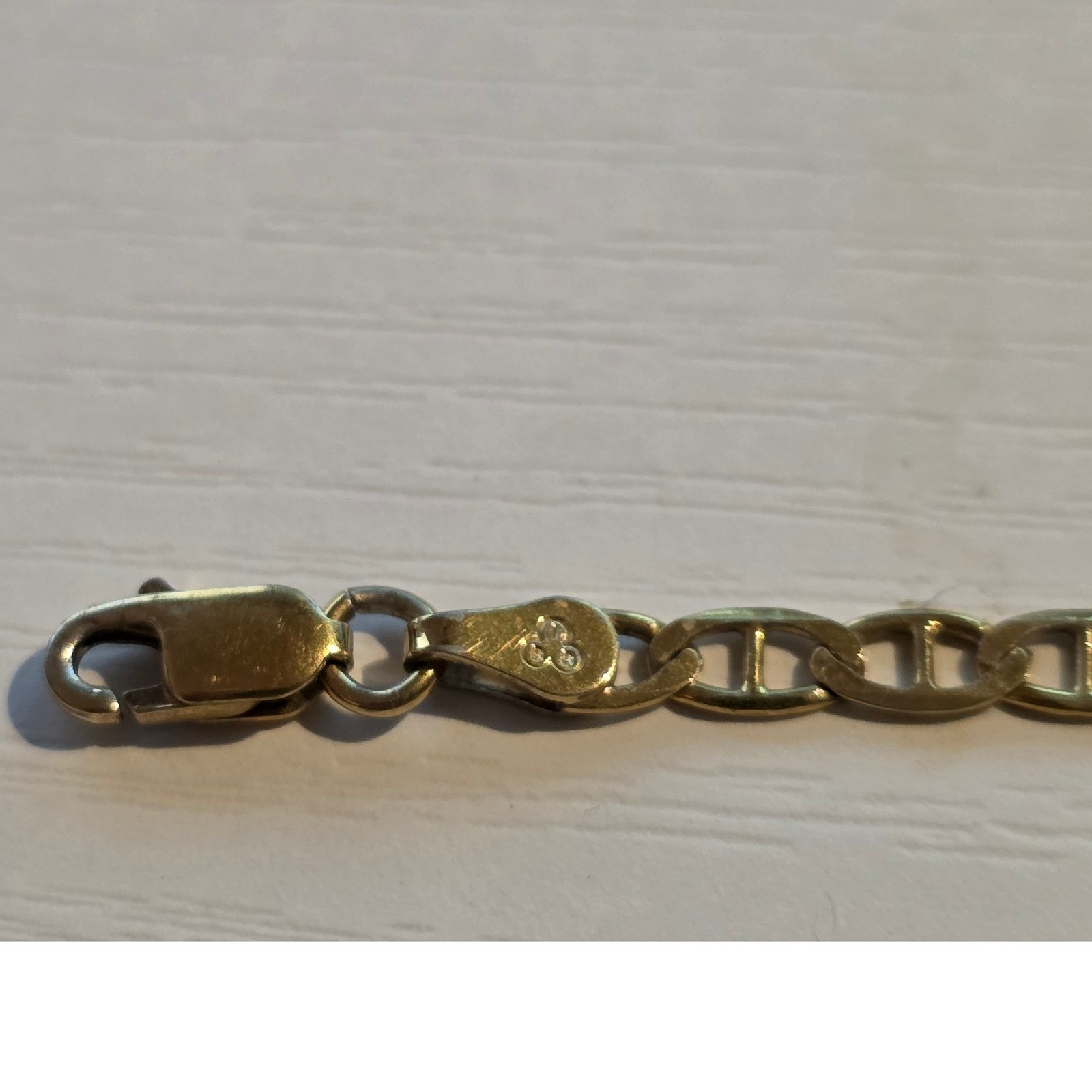 Italian Gold Vermeil 925 Sterling Silver Figaro Chain‎ Bracelet 6.5" 2.5g - View 10