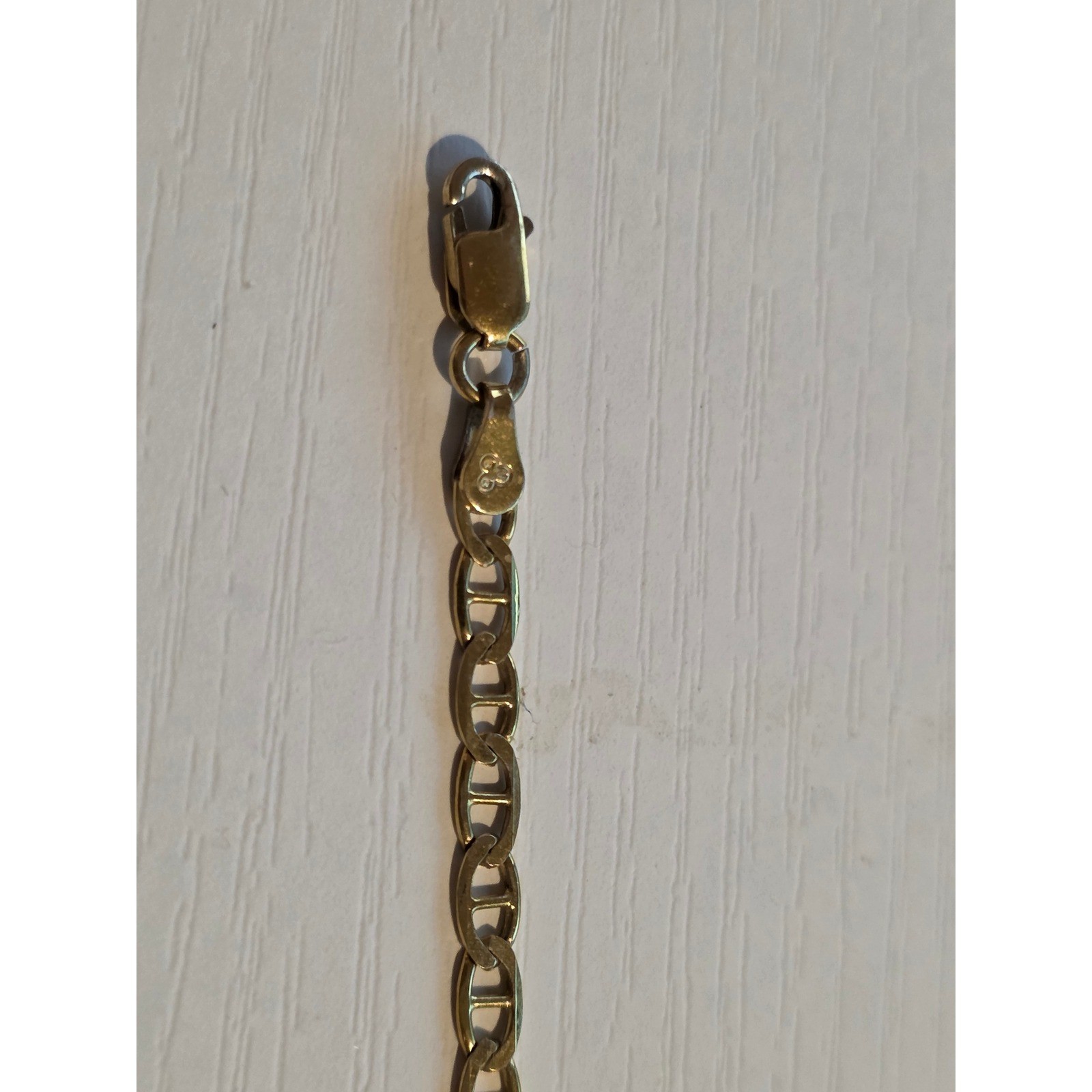 Italian Gold Vermeil 925 Sterling Silver Figaro Chain‎ Bracelet 6.5" 2.5g - View 11