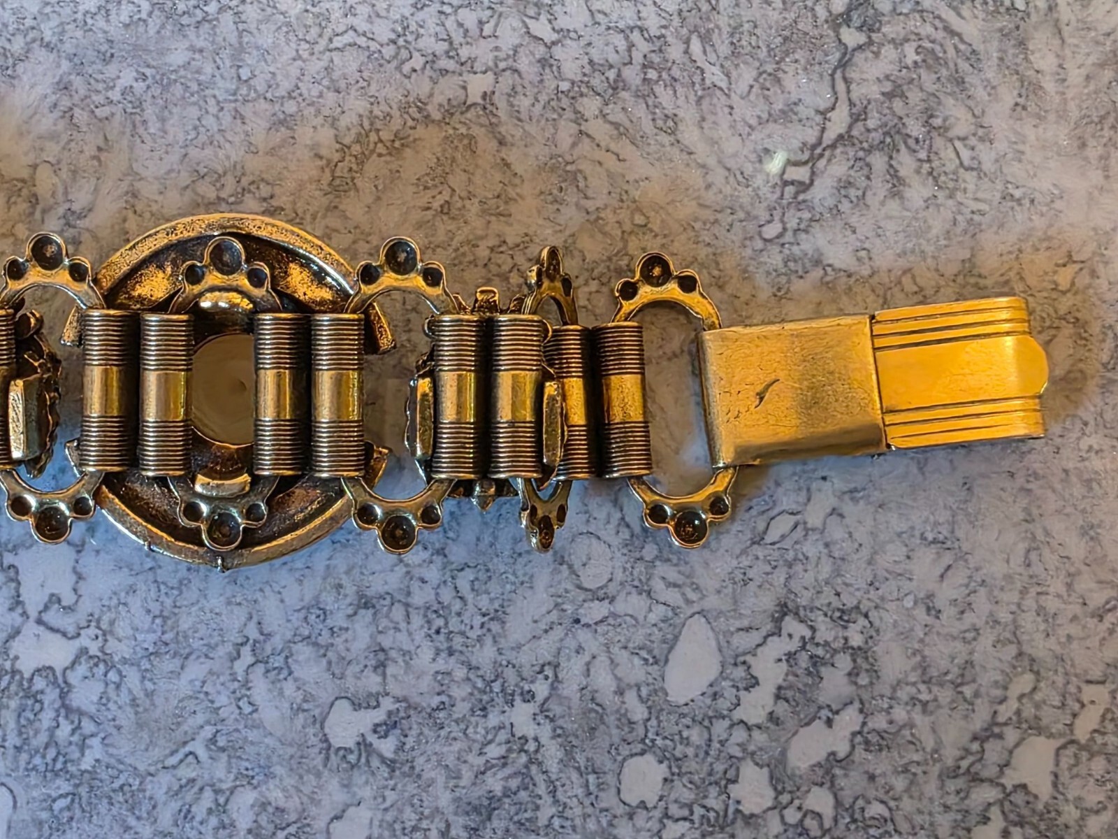 Antique Book Chain Bracelet With‎ Faux Pearl Accents - View 5