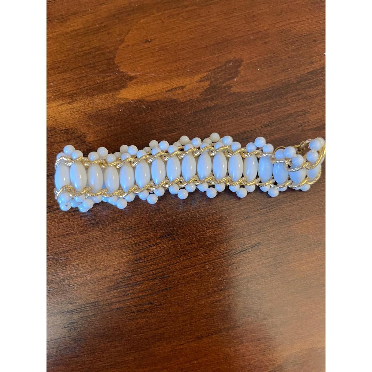 Antique Book Chain Bracelet With‎ Faux Pearl Accents - View 8