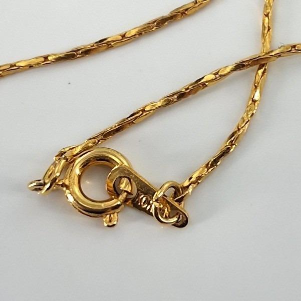 Vintage Gold Tone Faux Pearl Teardrop Necklace 18" Korea Serpentine Chain - View 3
