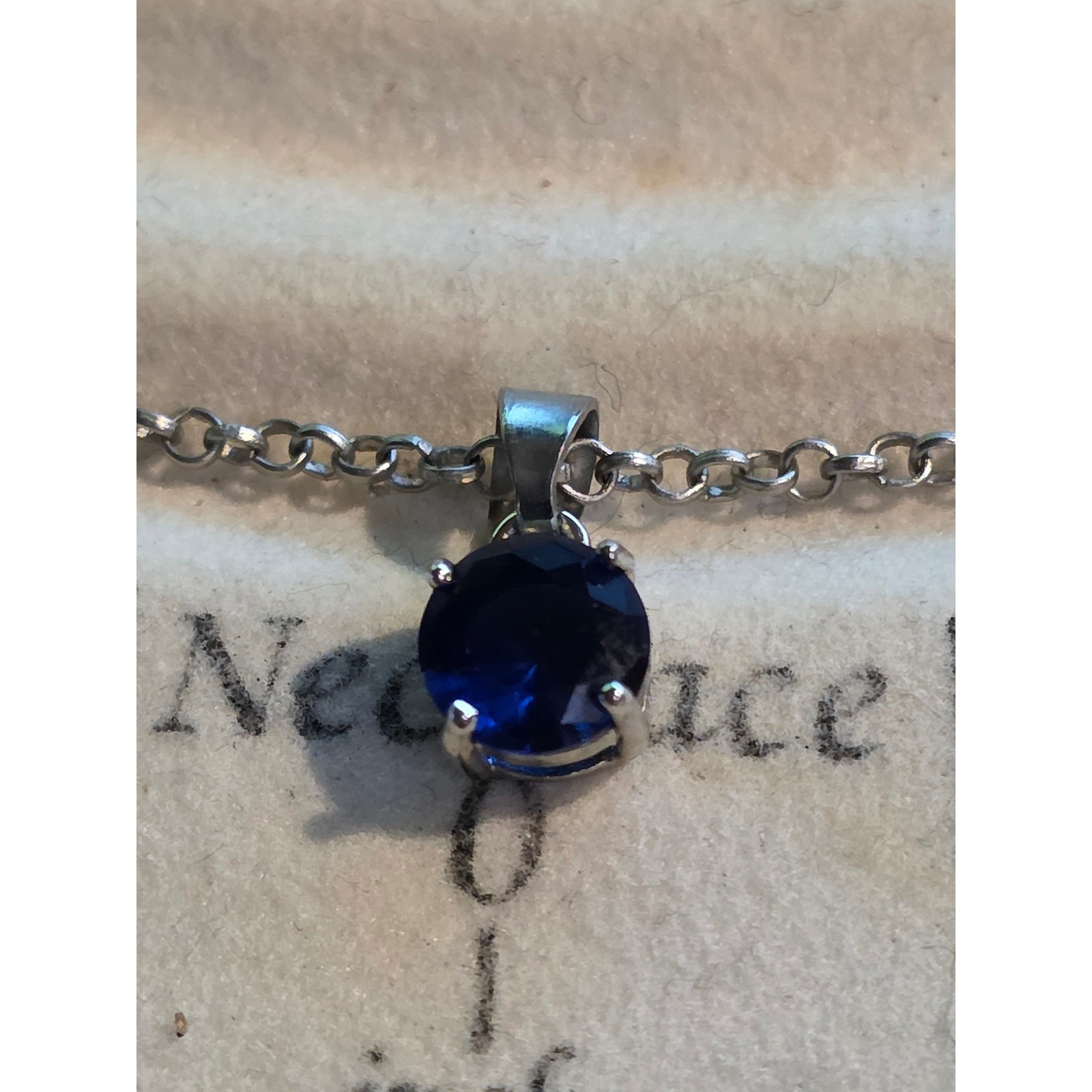 Nadri Faux London Blue Sapphire Necklace & Earring Set Demi Parure - View 3