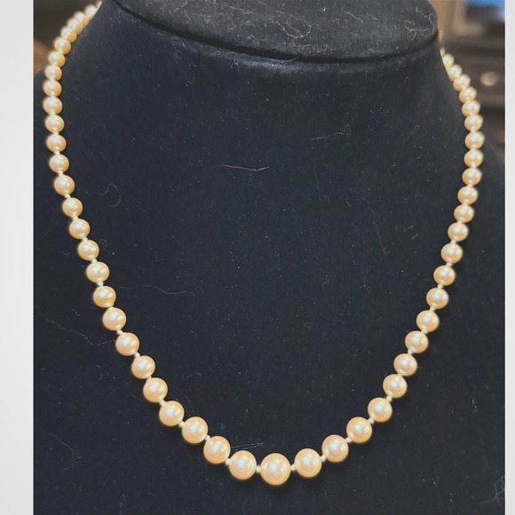 Monet Champagne Faux Pearl Multi-Strand Y-Necklace Silver Tone Teardrop - View 15