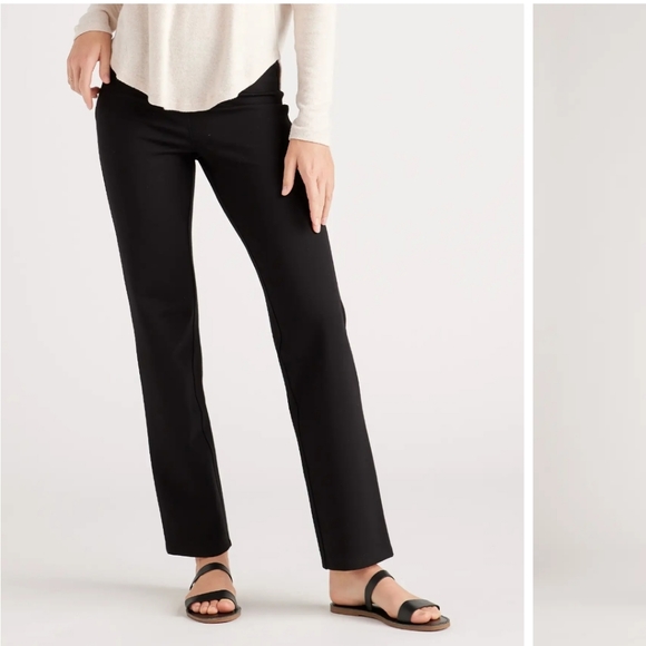 Quince Ultra-Stretch Ponte Straight Leg Pants XL Black Inseam 32 New - View 16