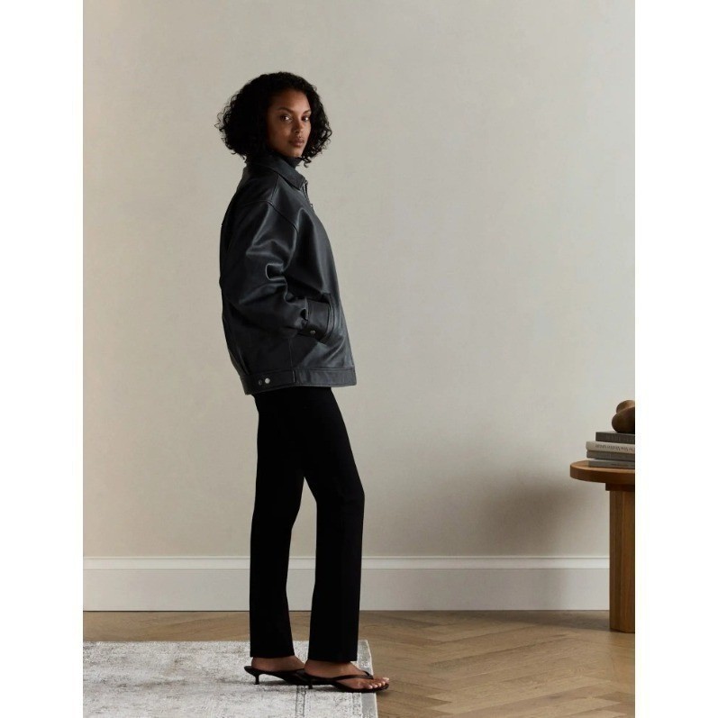 Quince Ultra-Stretch Ponte Straight Leg Pants XL Black Inseam 32 New - View 3