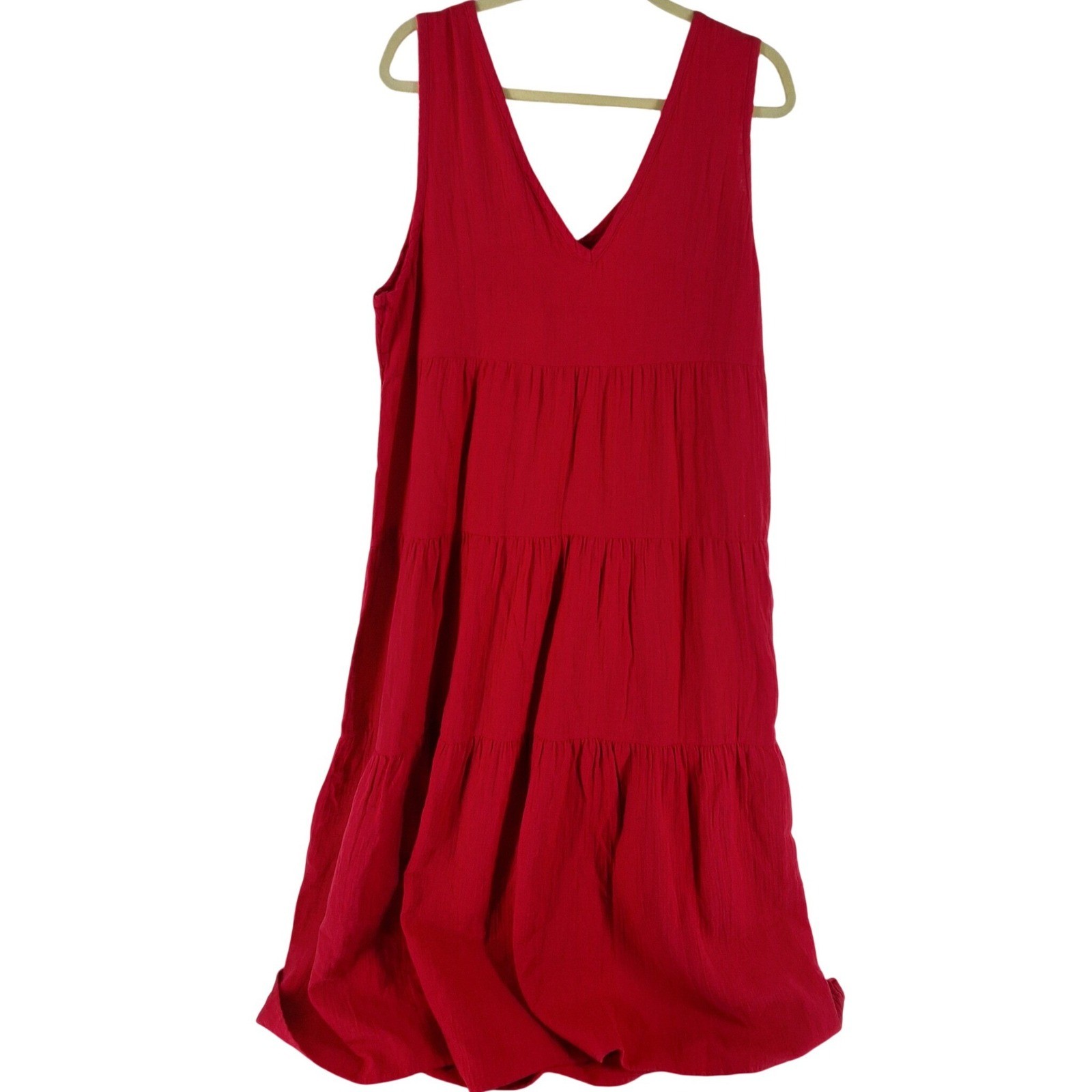 Quince Organic Cotton Gauze Tiered Maxi Dress Wild Cherry Red XL LB96328-RK001 - View 5