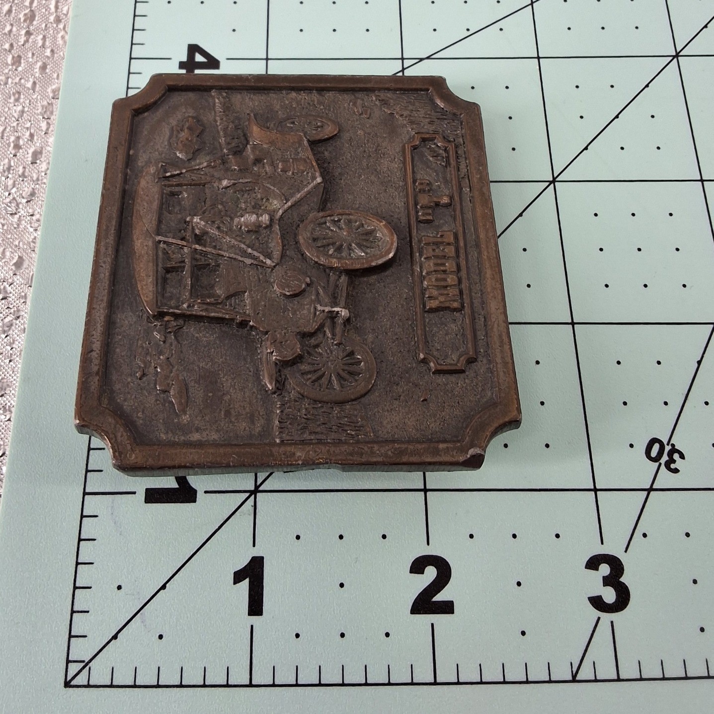 Vintage 1977 Bergamot Brass Works Solid Brass Ford Model T Belt Buckle J-57A - View 5