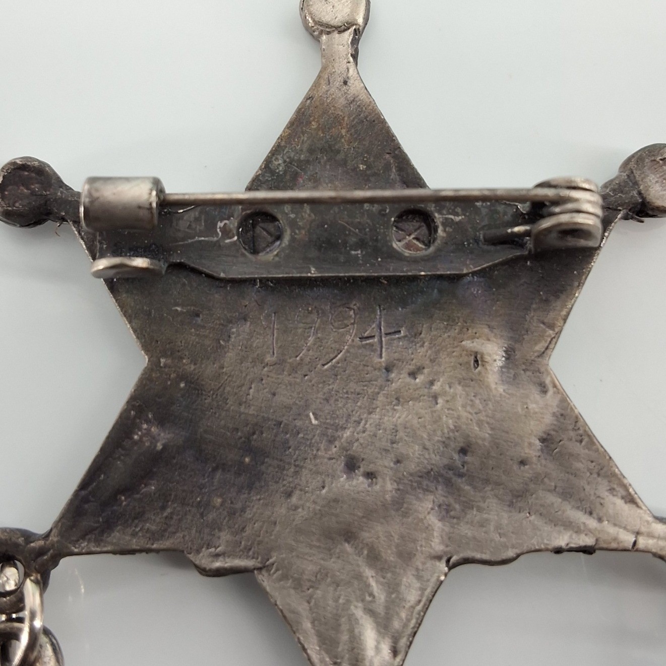 Vintage JJ Jonette Patrolman Police Texas Star Badge Brooch Western Charms