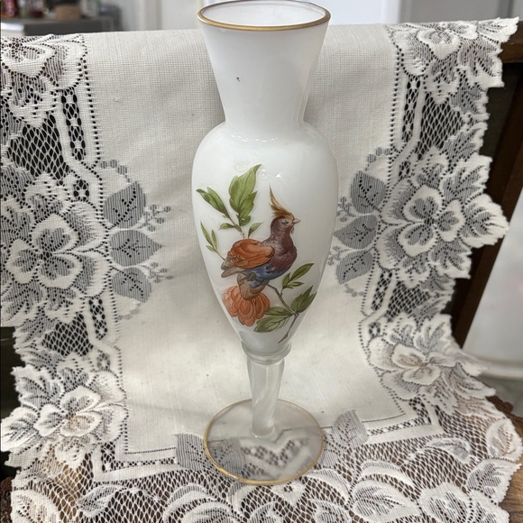 Vintage Art Glass Bud Vase Purple White Swirl Teardrop Sommerso Style 6.25" - View 14