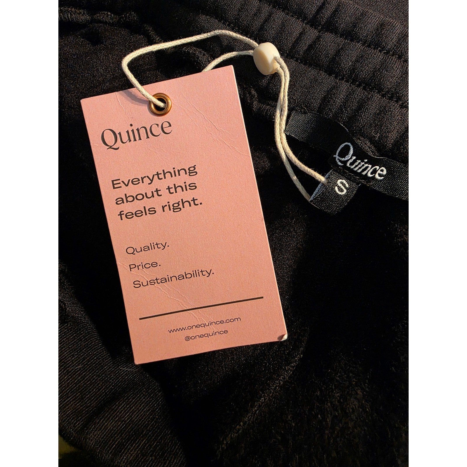 Quince SuperSoft Fleece Pants Black Tencel Modal Joggers STIEC01 Womens Small - View 5