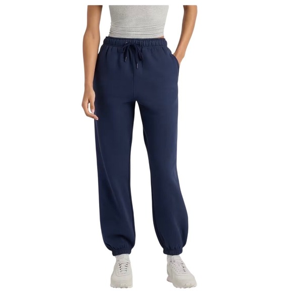 Quince SuperSoft Fleece Wide Leg Pants Navy Blue Tencel Modal Blend Medium - View 18