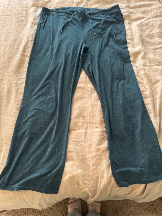 Quince SuperSoft Fleece Wide Leg Pants Navy Blue Tencel Modal Blend Medium - View 19