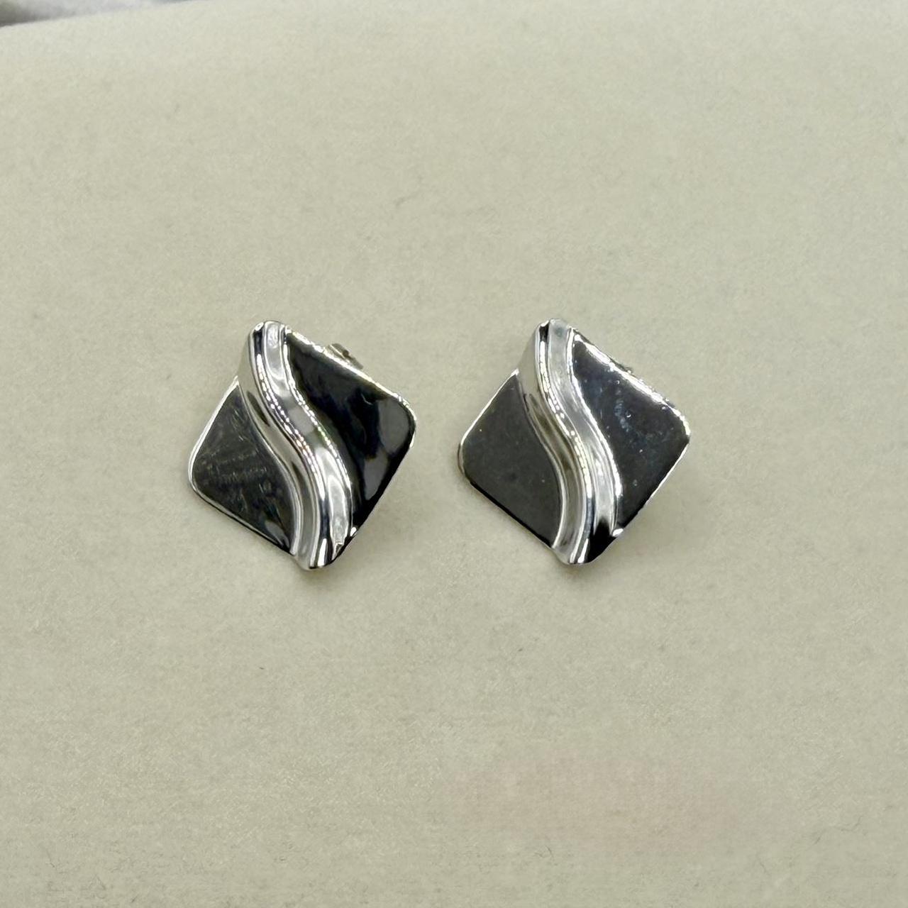 Vintage Carla Sterling Silver Shell Door Knocker Post Earrings 1 Inch - View 15
