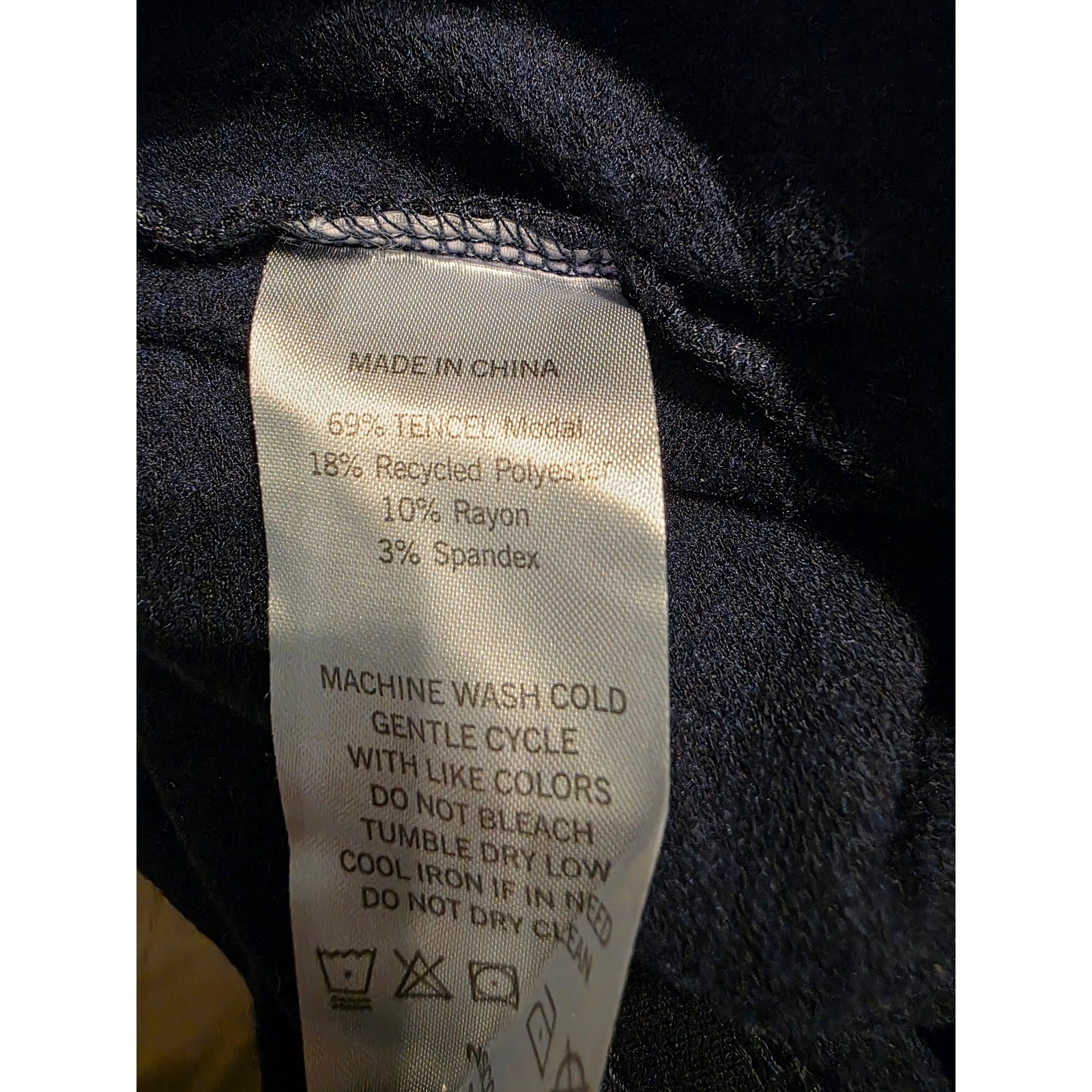 Quince SuperSoft Fleece Wide Leg Pants Navy Cropped Drawstring XS - View 5