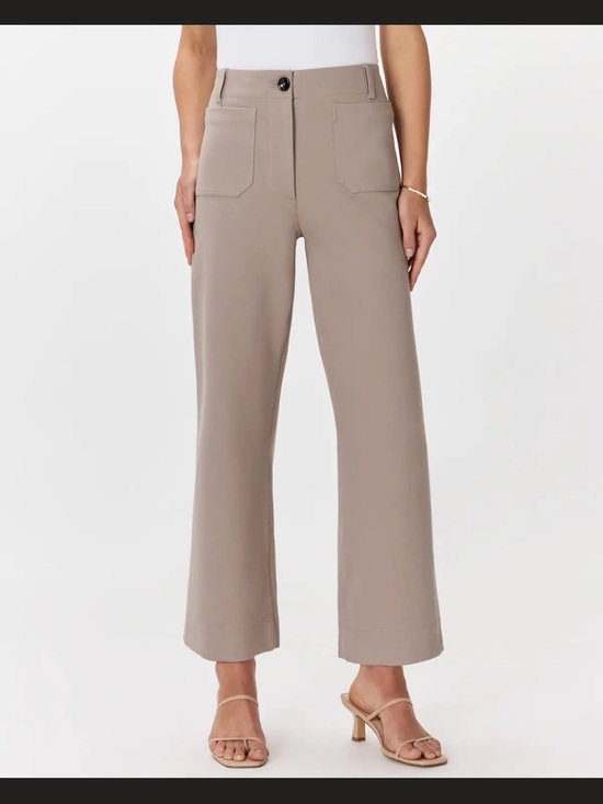 Quince SuperSoft Fleece Wide Leg Pants Navy Cropped Drawstring XS - View 9