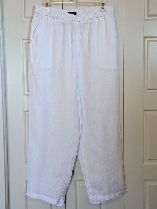 Quince SuperSoft Fleece Wide Leg Pants Navy Cropped Drawstring XS - View 17