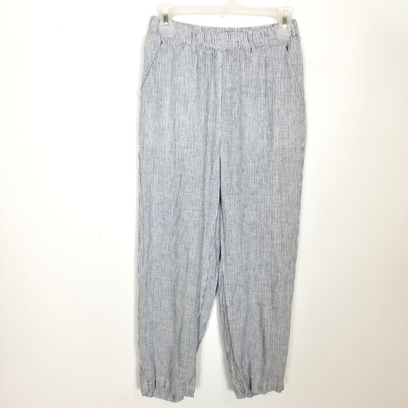 Quince SuperSoft Fleece Wide Leg Pants Navy Cropped Drawstring XS - View 20